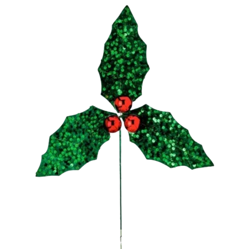 22" SEQUIN HOLLY STEM 