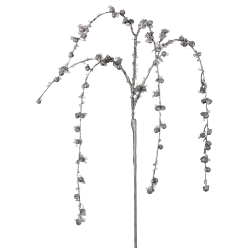 37" WP GLITTER ICED BERRY HANGING SPRAY