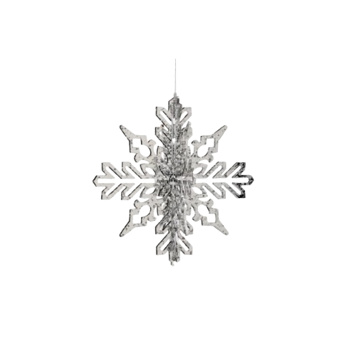 9" VP 3-D SHINY SNOWFLAKE/SNOW ORNAMENT KD