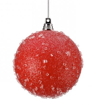100MM VP MATTE SUGAR ICED BALL ORNAMENT BX/4 - CAAP