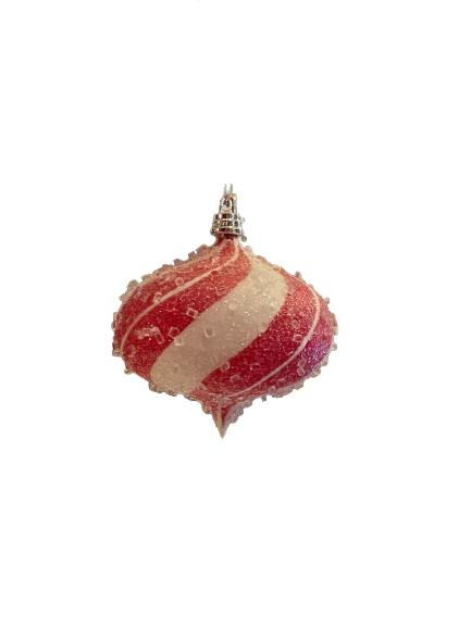 100MM VP SUGAR PEPPERMINT ONION ORNAMENT INDIVIDUAL - RDWH