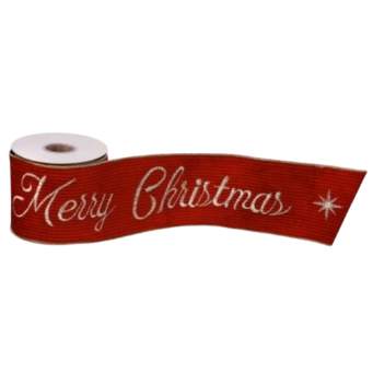 4"X5Y MERRY CHRISTMAS EMBR CORDUROY RIBBON