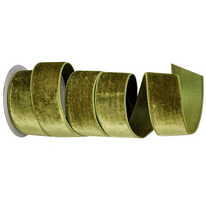 2.5"X10Y VISCOSE VELVET METALLIC BACK RIBBON