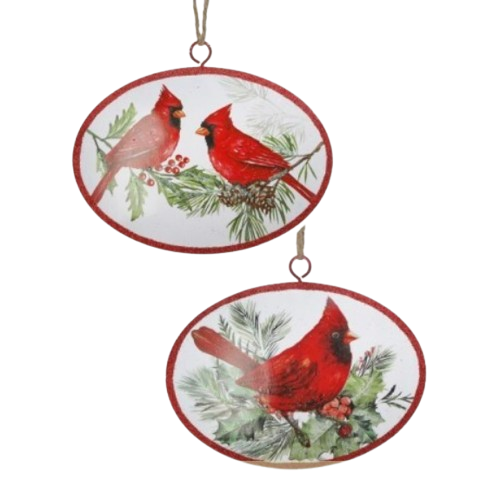 5" IRON CARDINAL W/ BRY BRANCH ORNAMENT INDIVIDUAL