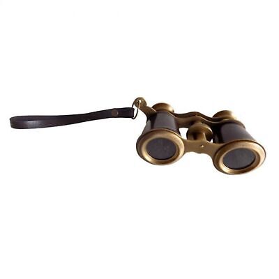 10" BRASS BINOCULAR W/LEATHER STRAP