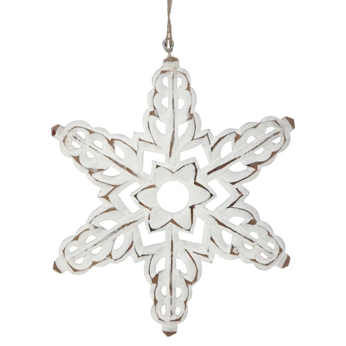 8" MDF ETCHED SNOWFLAKE ORNAMENT