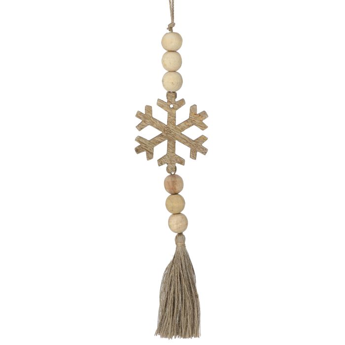 14" BEADED DROP SNOWFLAKE ORNAMENT W/TASSEL