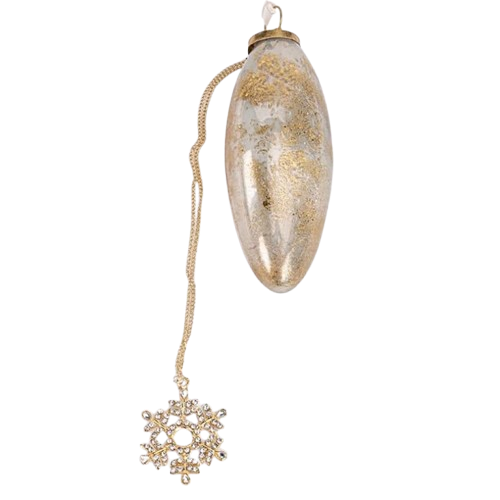 6" MRCY FINIAL ORNAMENT W/SNOWFLAKE 