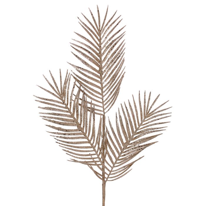 34" GLITTER/MICA TRIPLE PALM LEAF SPRAY - CHAM