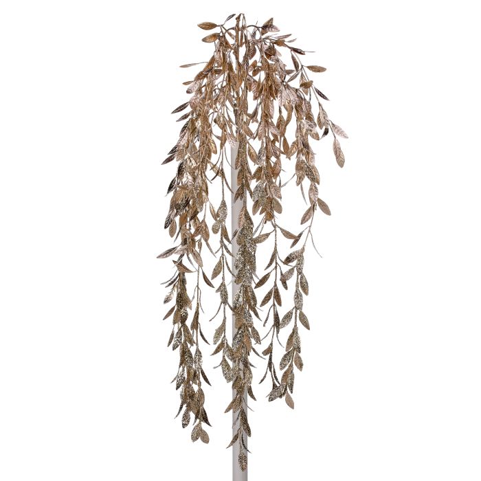 34" GLITTER LEAF HANGING SPRAY