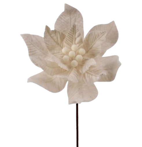 24" POINSETTIA W/FELT CENTER STEM