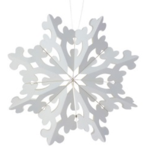 16" FOLD PAPER CUT OUT SNOWFLAKE ORN.