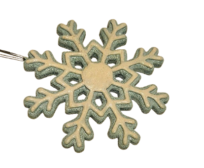 5"RESIN SNOWFLAKE COOKIE ORNAMENT 2AST - PABL