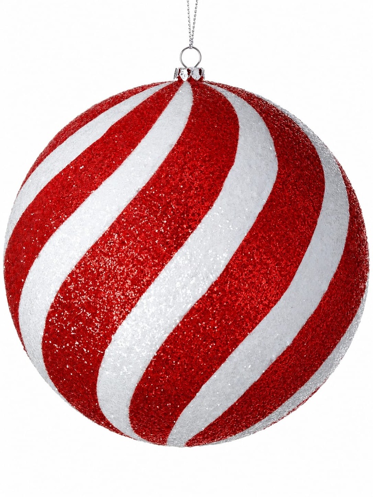 200MM ICED CANDY BALL ORNAMENT 1PC ACE/BOX
