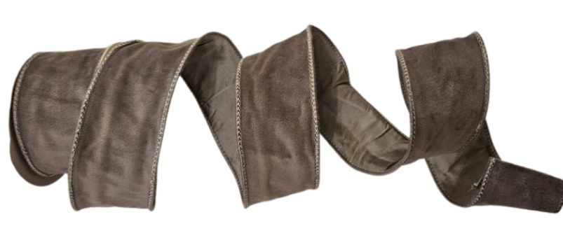 SOFTY VELVET TAFETTA BACK RIBBON SILVER