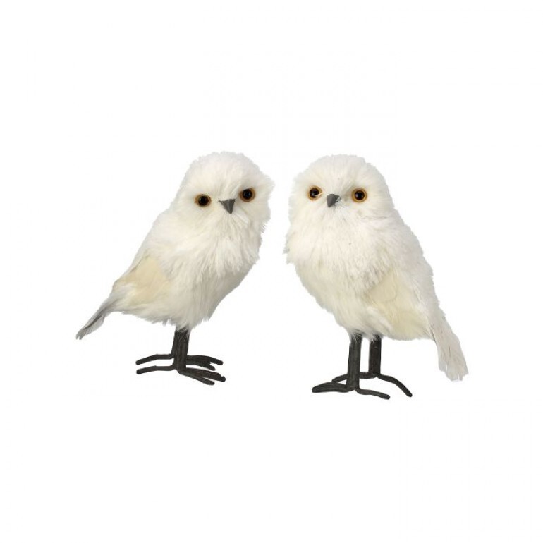 10" FEATHER WHITE OWL INDIVIDUAL