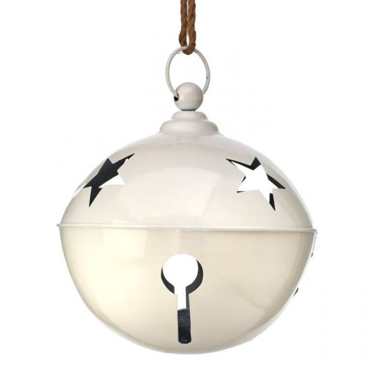 13"PAINTED METAL HANGING JINGLE BELL ORN
