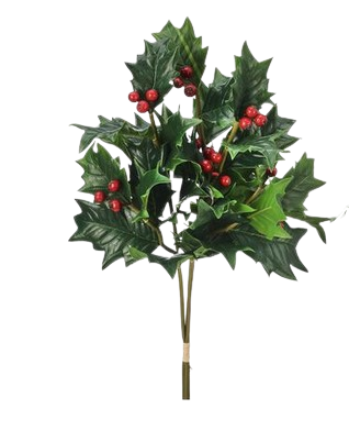 18"NATURAL TOUCH HOLLY BERRY BUNDLE X3