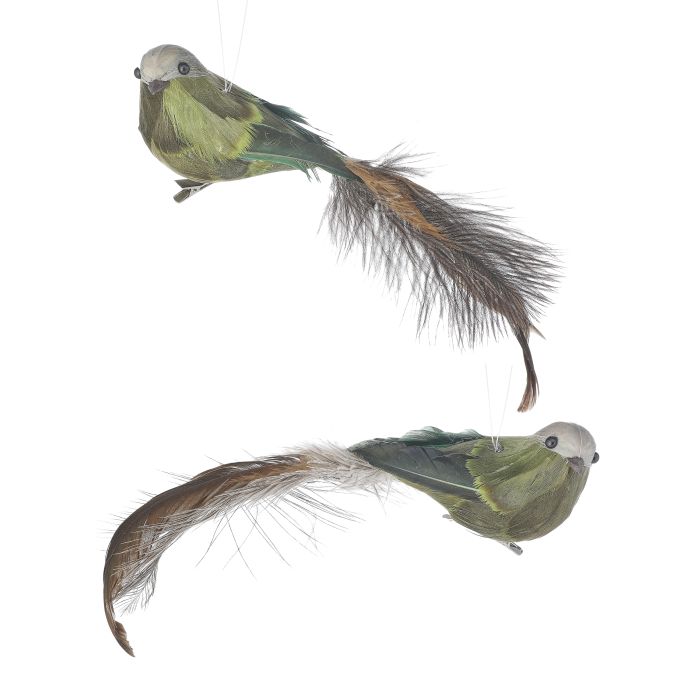 14"DEER VALLEY FEATHER BIRD CLIP ORNAMENT INDIVIDUAL