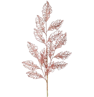 28.5" GLITTERED LACE LEAF SPRAY - ROGD