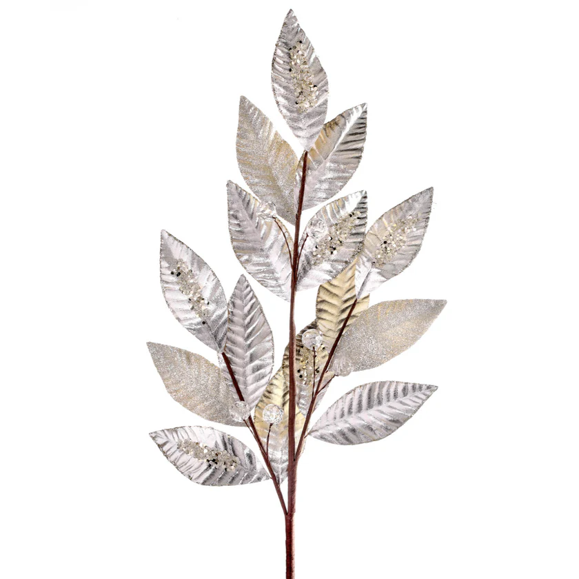 METALLIC/ BEADED ASPEN LEAF SPRAY
