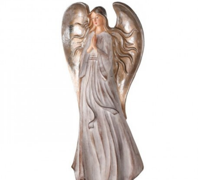 20" RESIN PRAYING FLOWING ANGEL