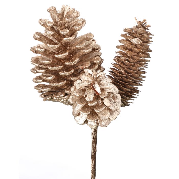 11´´GLITTER NATURAL MIXED CONE X3 PICK