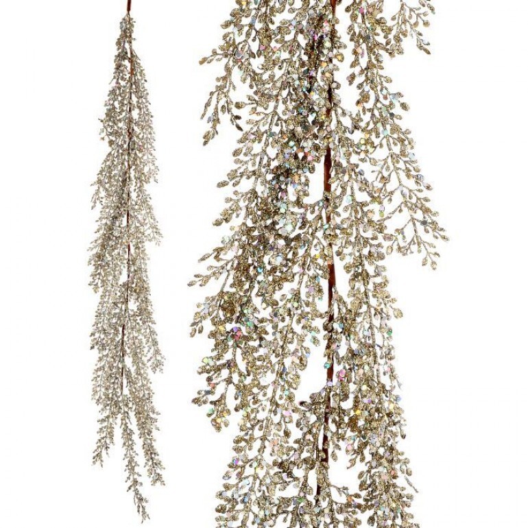 48" GLITTER/SEQUIN ARTEMESIA GARLAND - GOLD