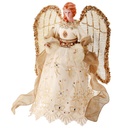 16"FABRIC RESIN EMBROIDED ANGEL W/SHEER WINGS