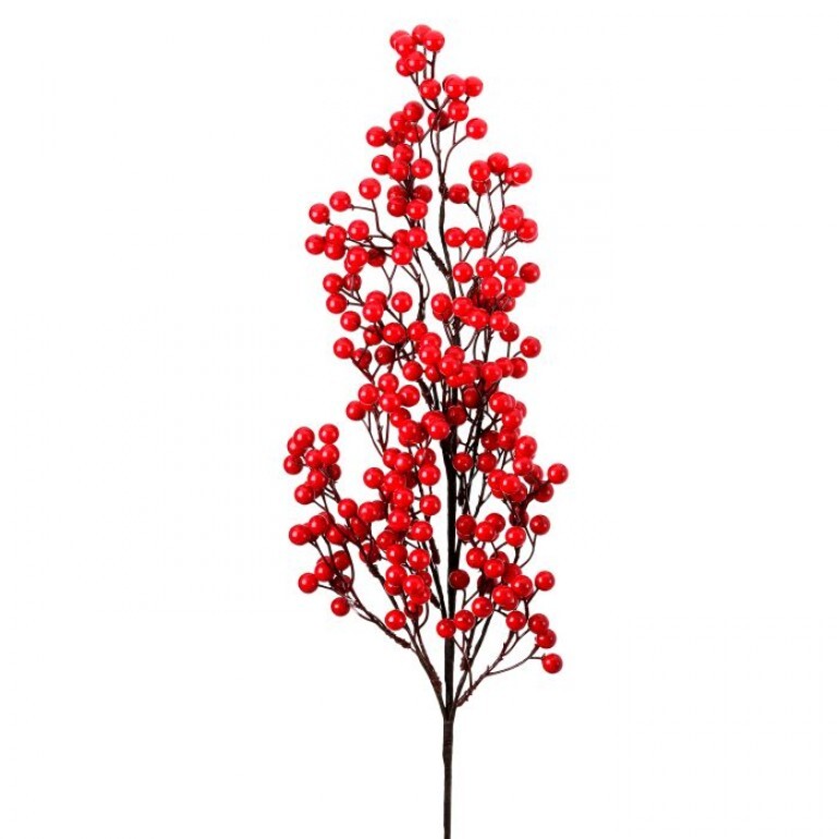 27" WP PETITE CLUSTER BERRY SPRAY RED