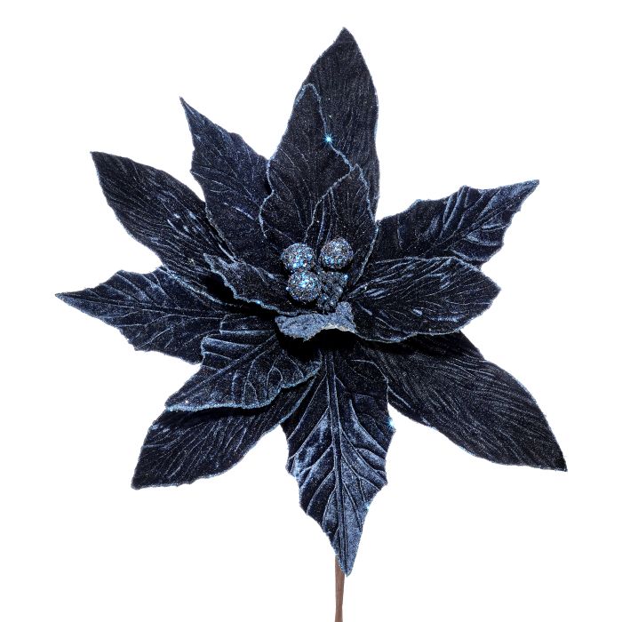 26" DELUXE VELVET LARGE(18"D) POINSETTIA STEM