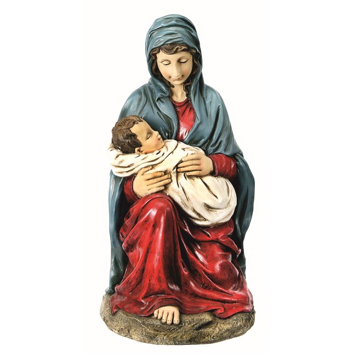 RESIN MARY AND BABY JESUS 24" MULTI