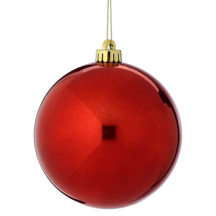 PEARL BALL 100MM, SET OF 4  RED
