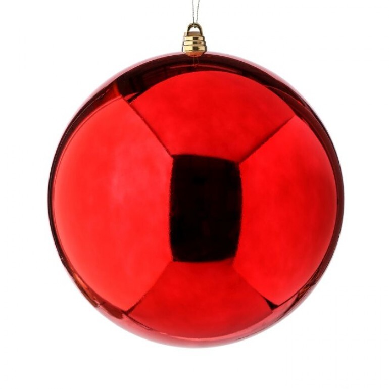 VP SHINY BALL 100MM RED SET OF 4