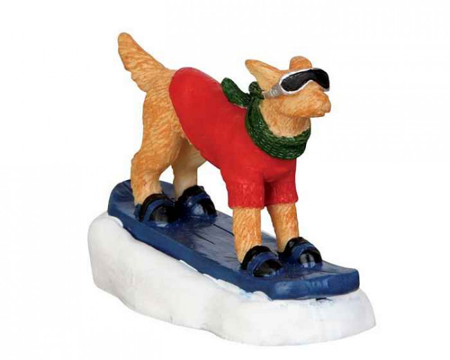 SNOWBOARDING DOG