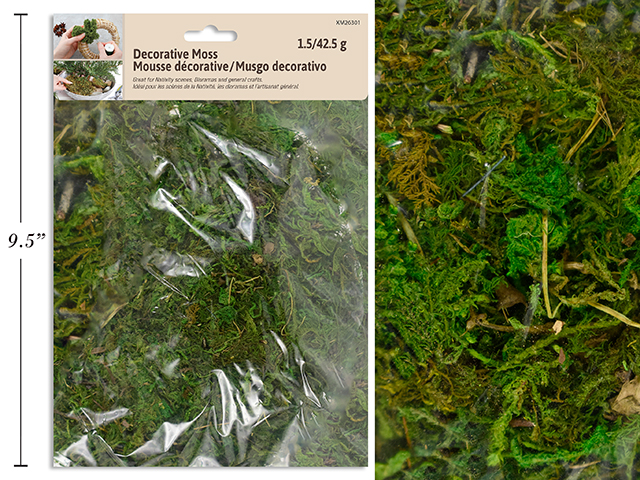42.5g (1.5oz) Decorative Green Moss For Nativity Scenes. Pbh. 