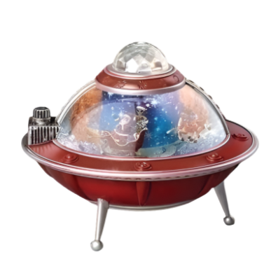 8.75"H LED MUS SWIRL UFO SHIP W/
