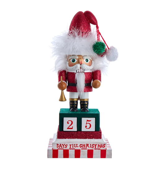 12"HOLLY WOOD NUTCRACKER  TO CHRISTMAS SANTA.