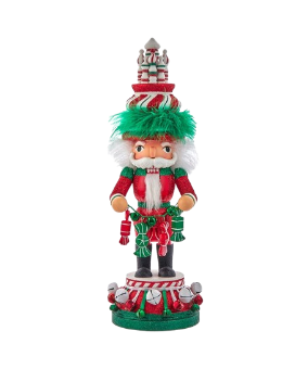 15"HOLLY WOOD RED, WHITE & GREEN CANDY TOWER HAT