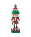 15"HOLLY WOOD RED, WHITE & GREEN CANDY TOWER HAT