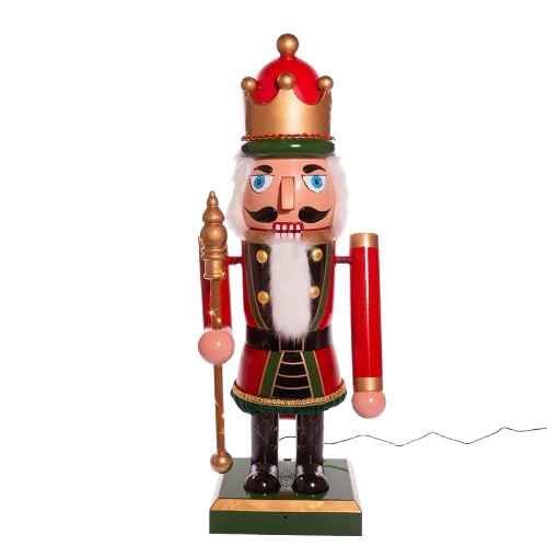 43"LIGHTED MUSICAL COLLAPSIBLE NUTCRACKER 