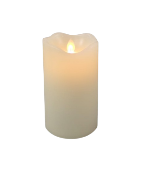 6"WHITE LED FLICKER FLAME CANDLE W/HINT OF BLUE