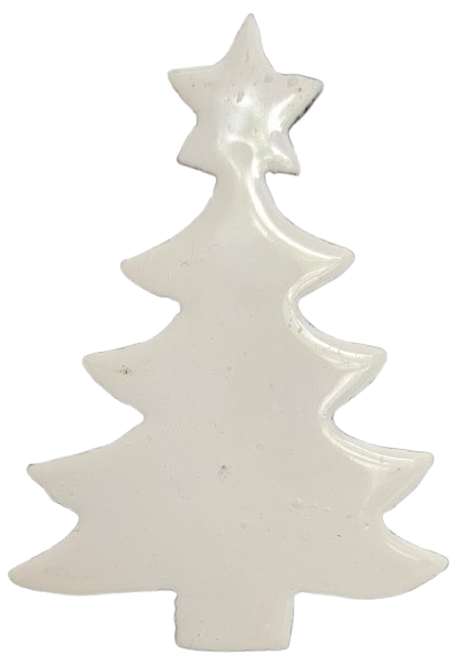 WOOD W/ENAMEL TREE ORNAMENT - SMALL