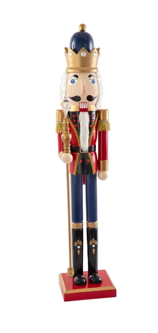36´´WDN RED/BLUE KING NUTCRACKER