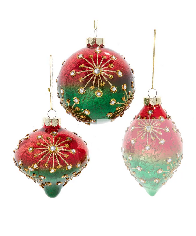 100MM RED/GRN BALL/ONION/DROP INDIVIDUAL