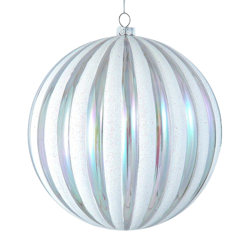 150MM IRID/GLTTR WHITE STRIPE BALL