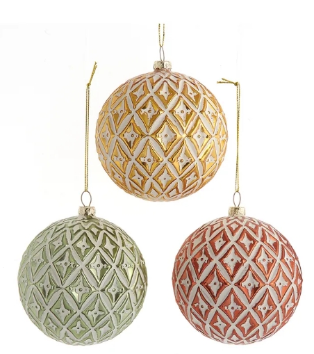 100MM GLS DISTRESSED BALL ORN INDIVIDUAL