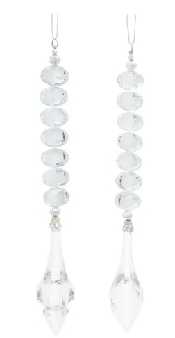 7.5´´CLEAR JEWELRY W/DANGLE ORN INDIVIDUAL