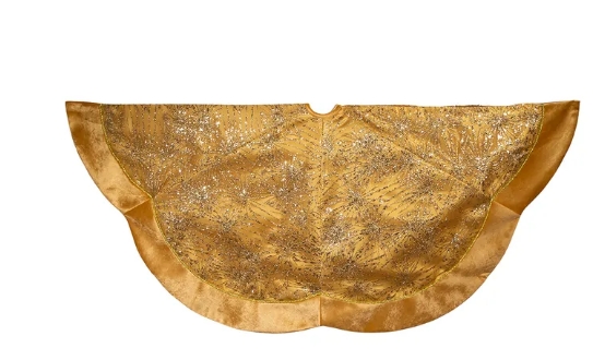 60´´GOLD VELVET W/GLITTER TREE SKIRT