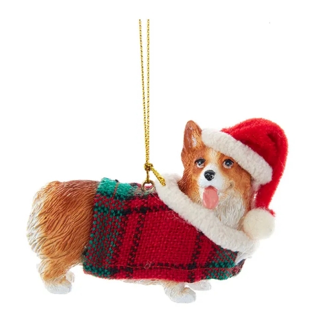 2.24´´RESIN WELSH CORGI W/ COAT ORN